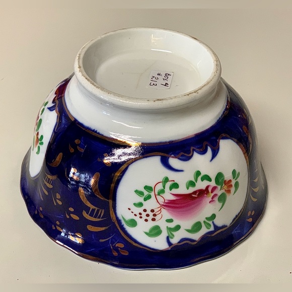 19th Century Antique Gaudy Welsh Feather Pattern Hand Painted Luster Bowl - Picture 13 of 16